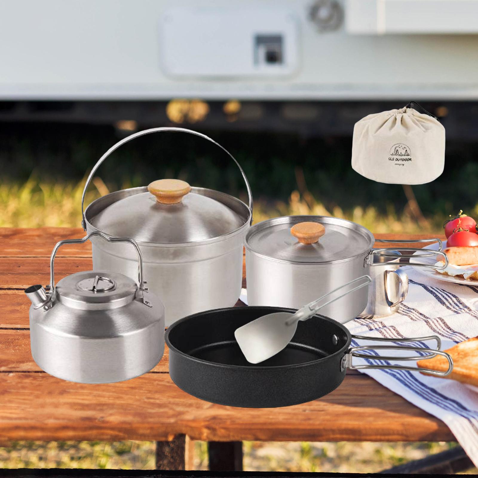 Camping Cooking Kettle - Camping Cookware Cook Gear Portable Nonstick