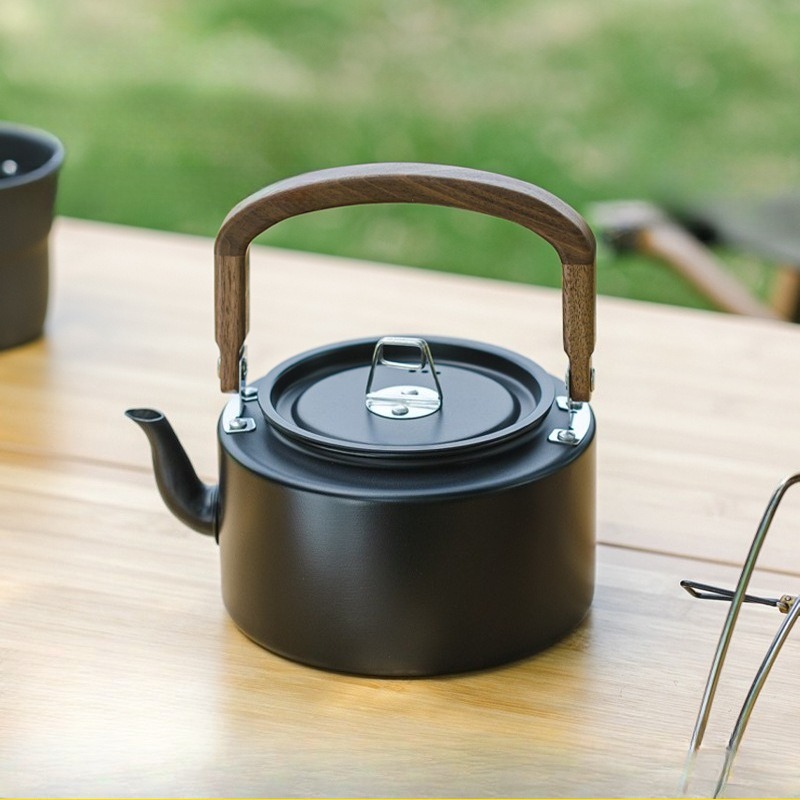 Camping Cooking Kettle - 1.2L Lightweight Aluminum Alloy Camping Kettle