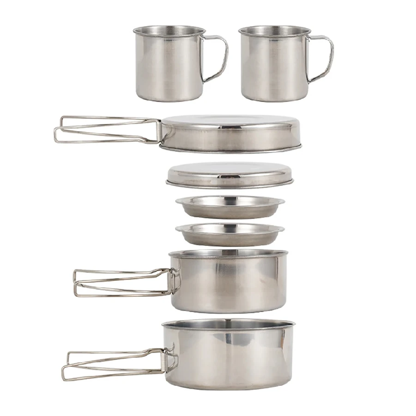 8pcs/Set Camping Cookware Mess - огляд і ціна Camping Cooking Set Stainless Steel