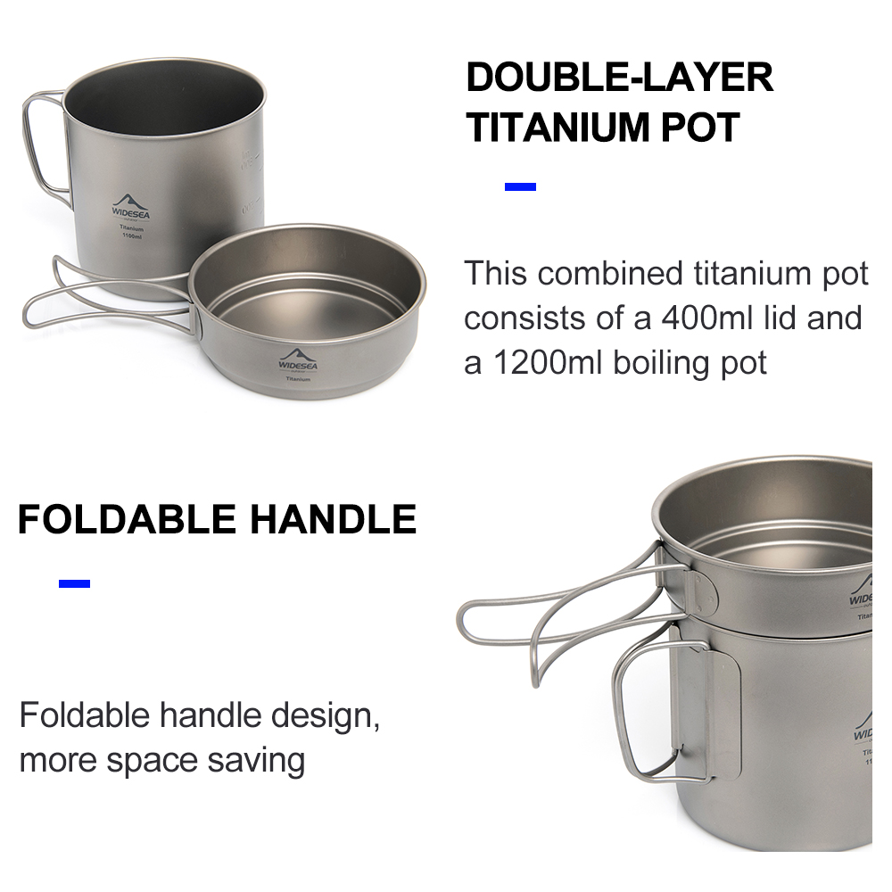 Widesea Ultralight Titanium Ca - огляд і ціна Camping Cooking Set Stainless Steel
