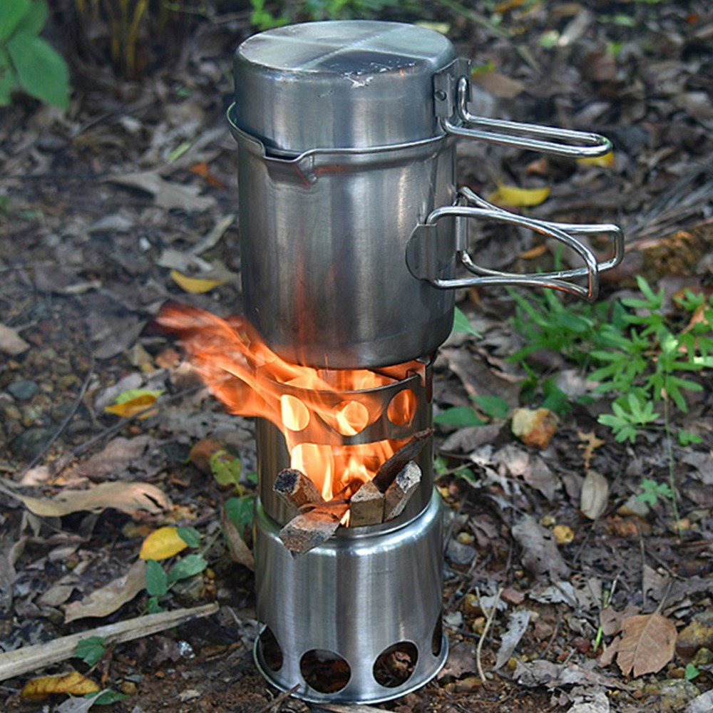 Durable Stainless Steel Campin - огляд і ціна Camping Cooking Set Stainless Steel