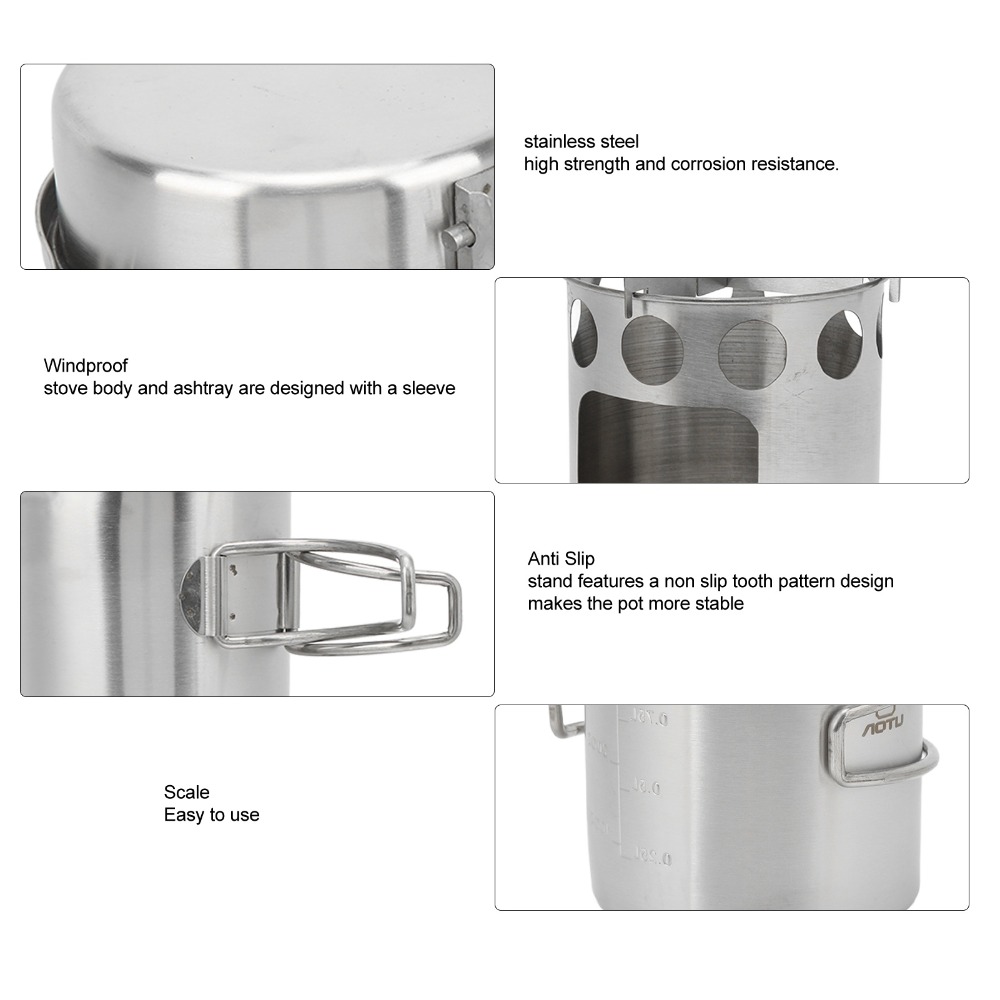 Durable Stainless Steel Campin - огляд і ціна Camping Cooking Set Stainless Steel