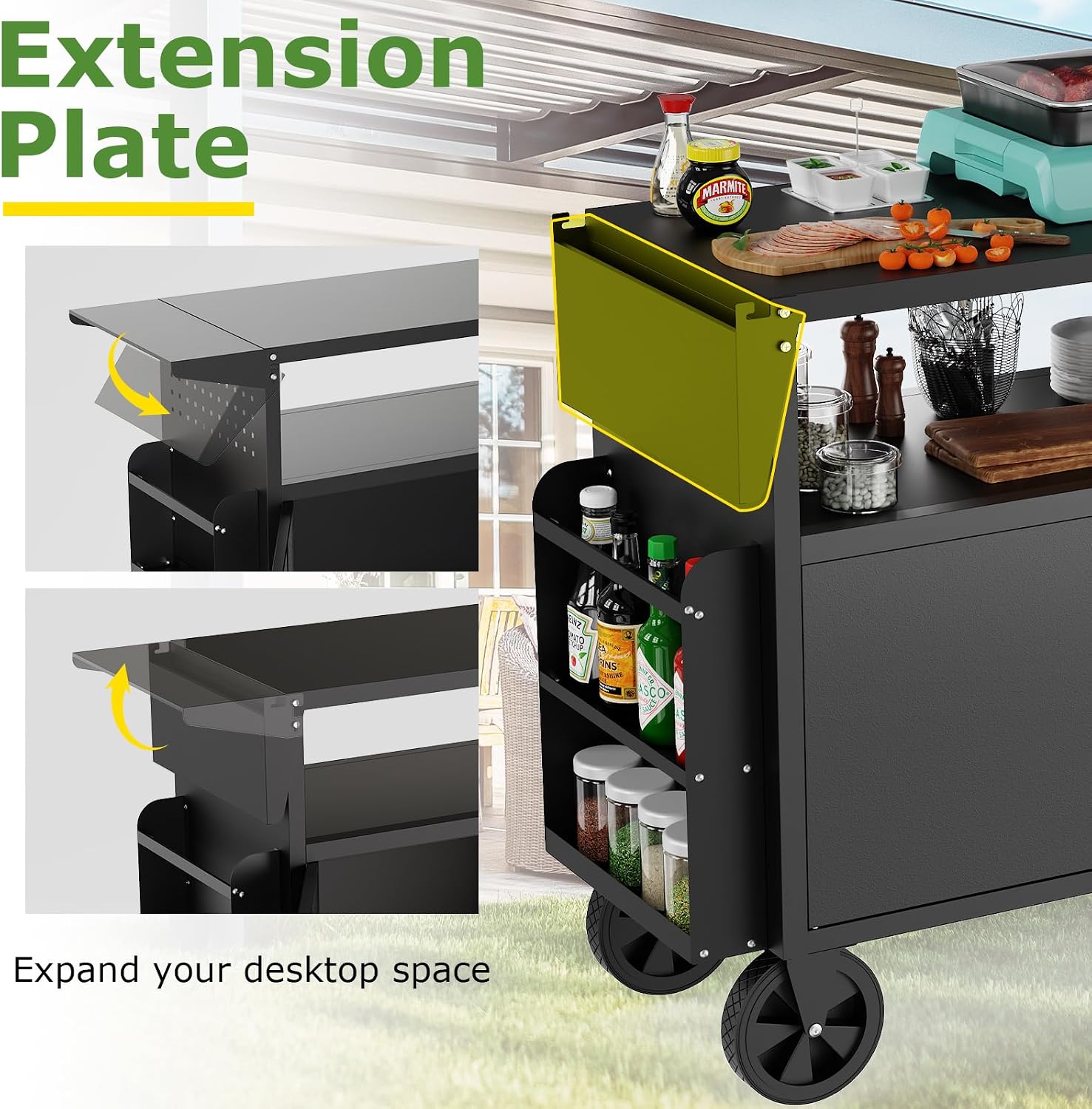 Outdoor Grill Cart Table With  - огляд і ціна Camping Cooking Food