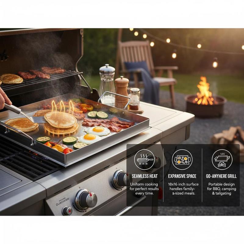 Universal Flat Top Griddle 18x - огляд і ціна Camping Cooking Set Stainless Steel