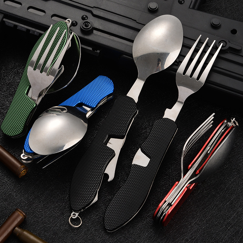 4 in1 Foldable Camping Utensil - огляд і ціна Camping Cooking Set Stainless Steel