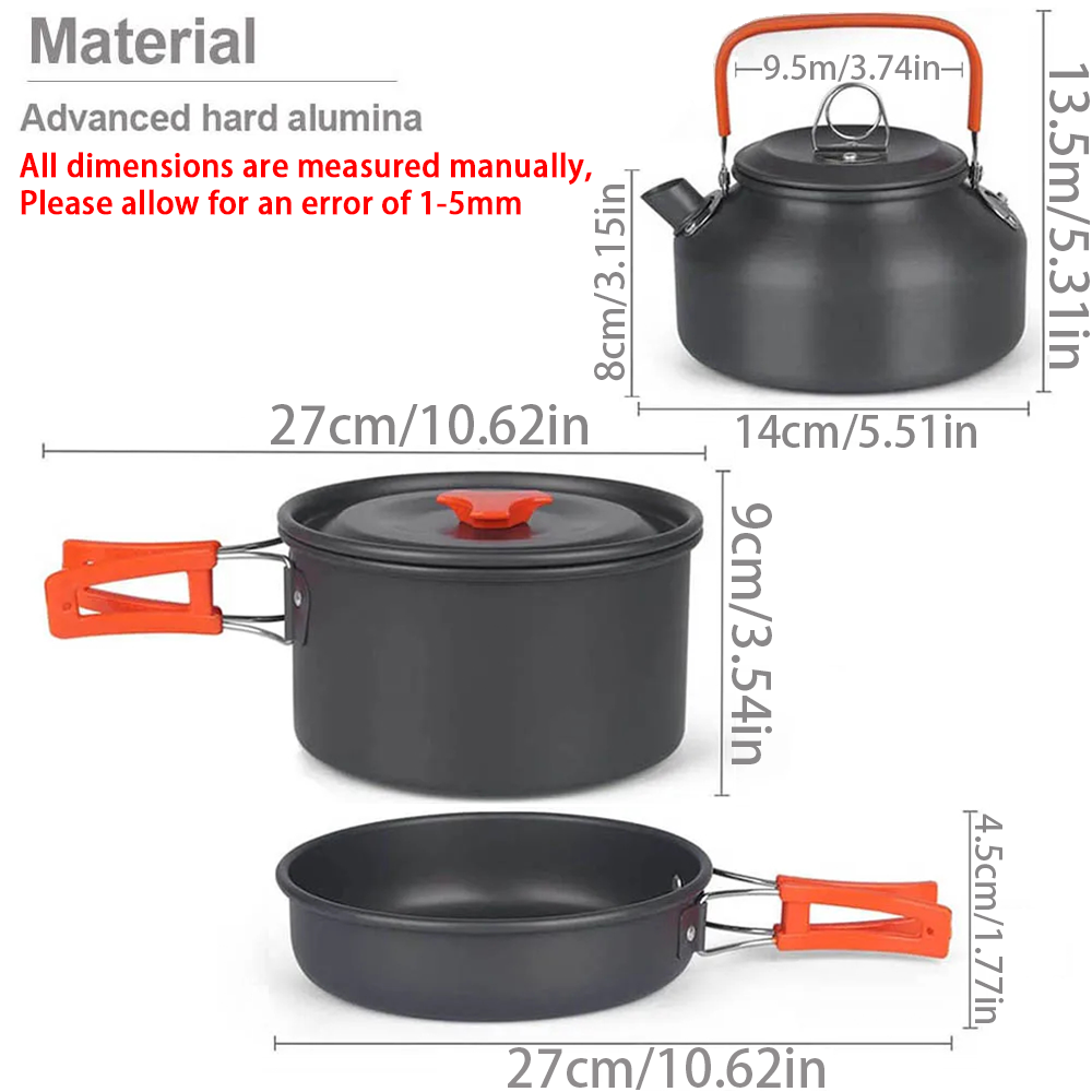 1pcs/1set Camping Cookware Kit - огляд і ціна Camping Cooking Set Stainless Steel