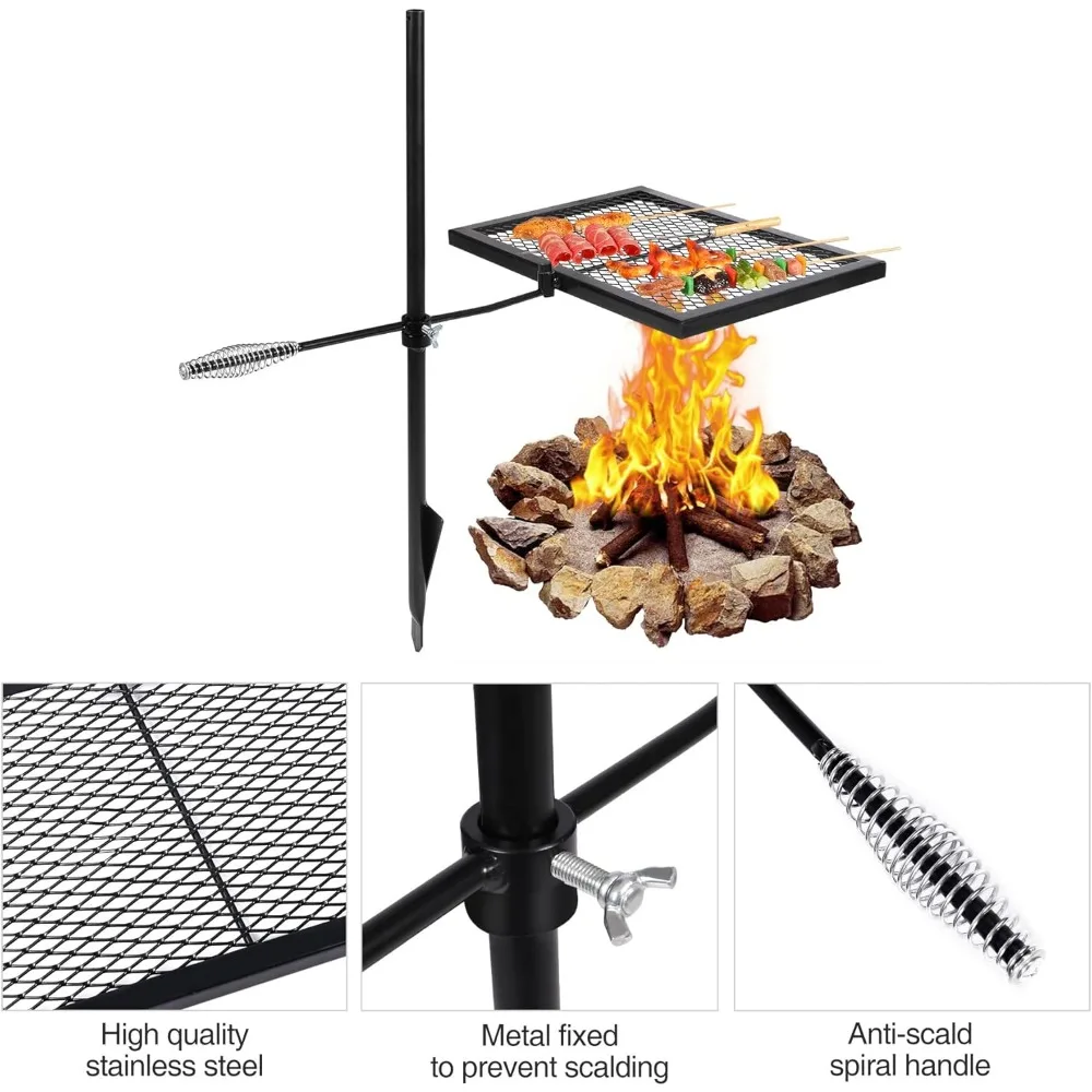 %a Swivel Campfire Grill Heavy - огляд і ціна Camping Cooking Over Fire