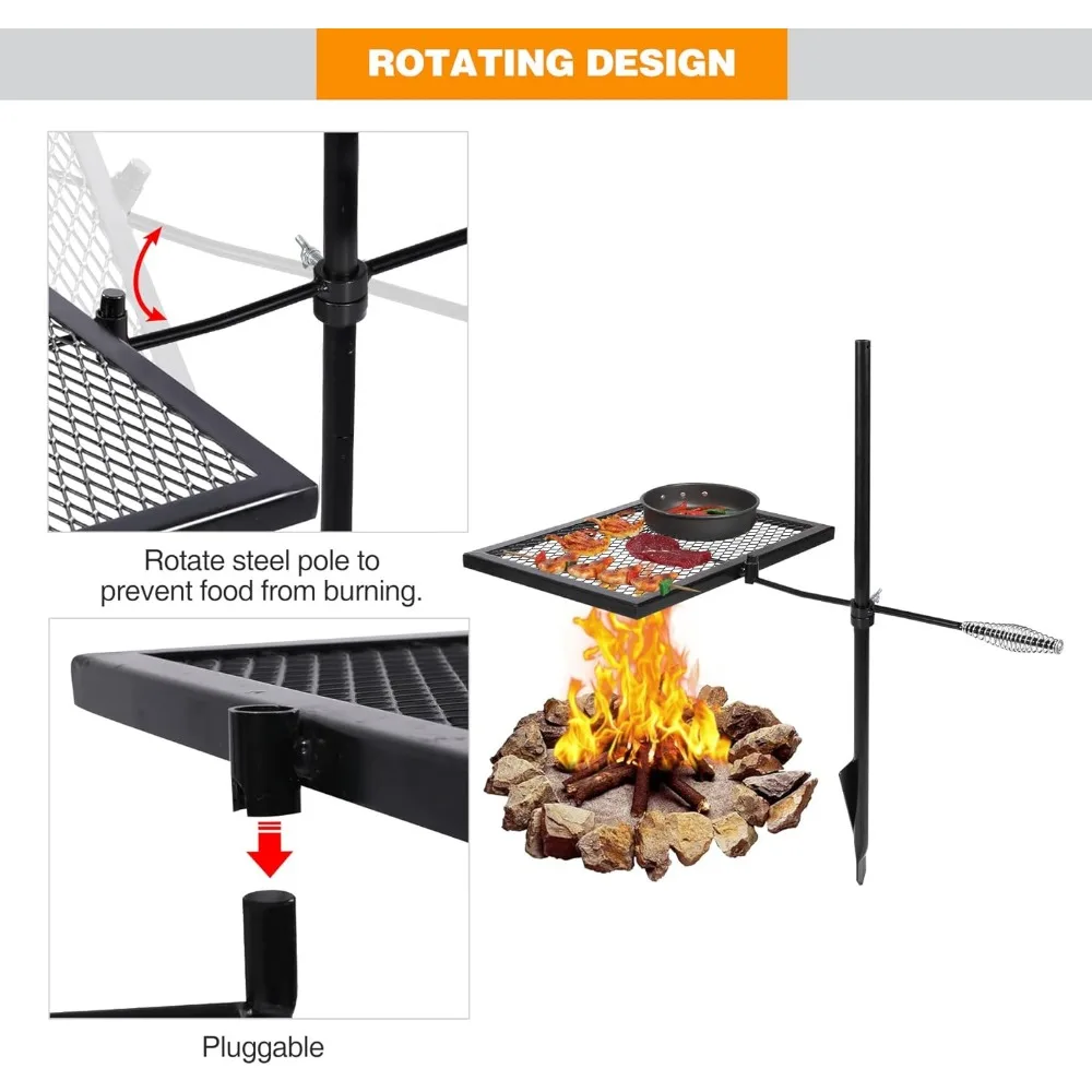 %a Swivel Campfire Grill Heavy - огляд і ціна Camping Cooking Over Fire