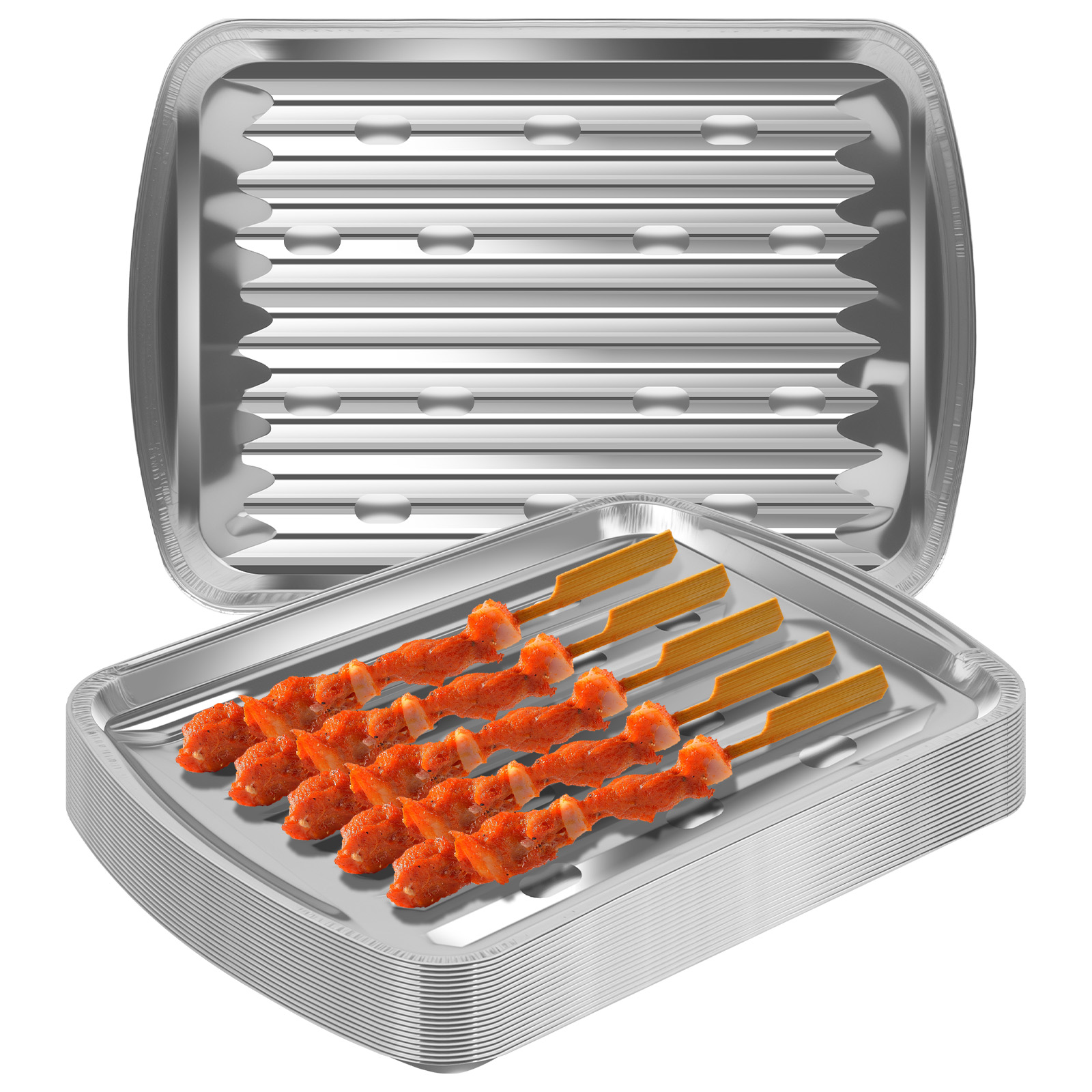Aluminum Foil Trays Non-Stick  - огляд і ціна Camping Cooking Food
