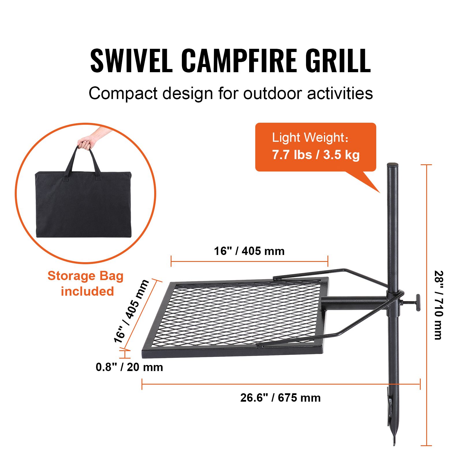 Swivel Campfire Grill, Fire Pi - огляд і ціна Camping Cooking Over Fire