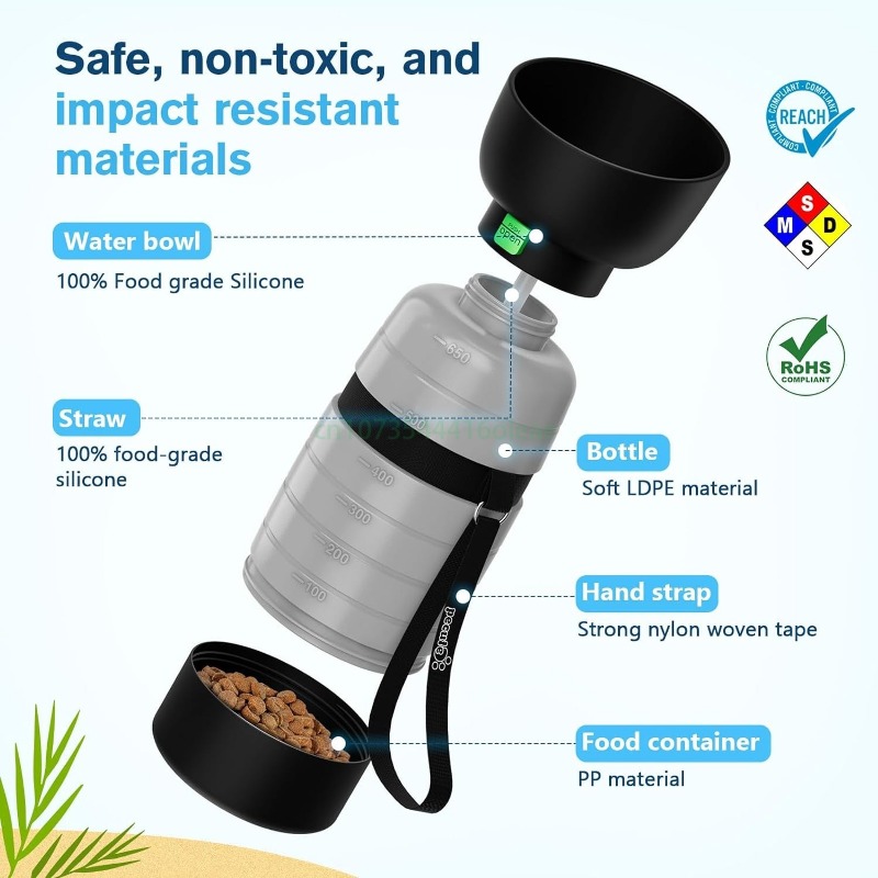 650ML Dog Water Bottle with 15 - огляд і ціна Camping Cooking Food