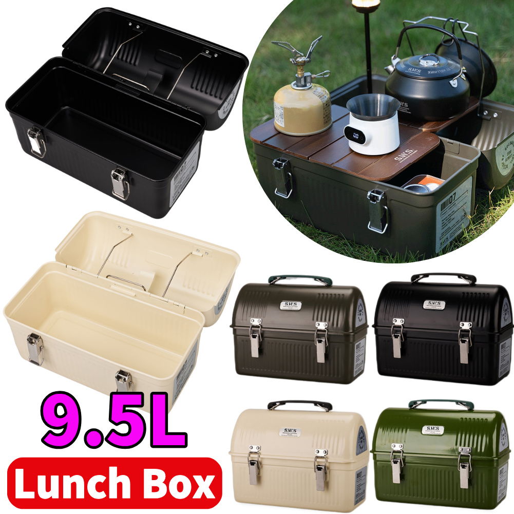 9.5L Vintage Metal Lunch Box w - огляд і ціна Camping Cooking Food