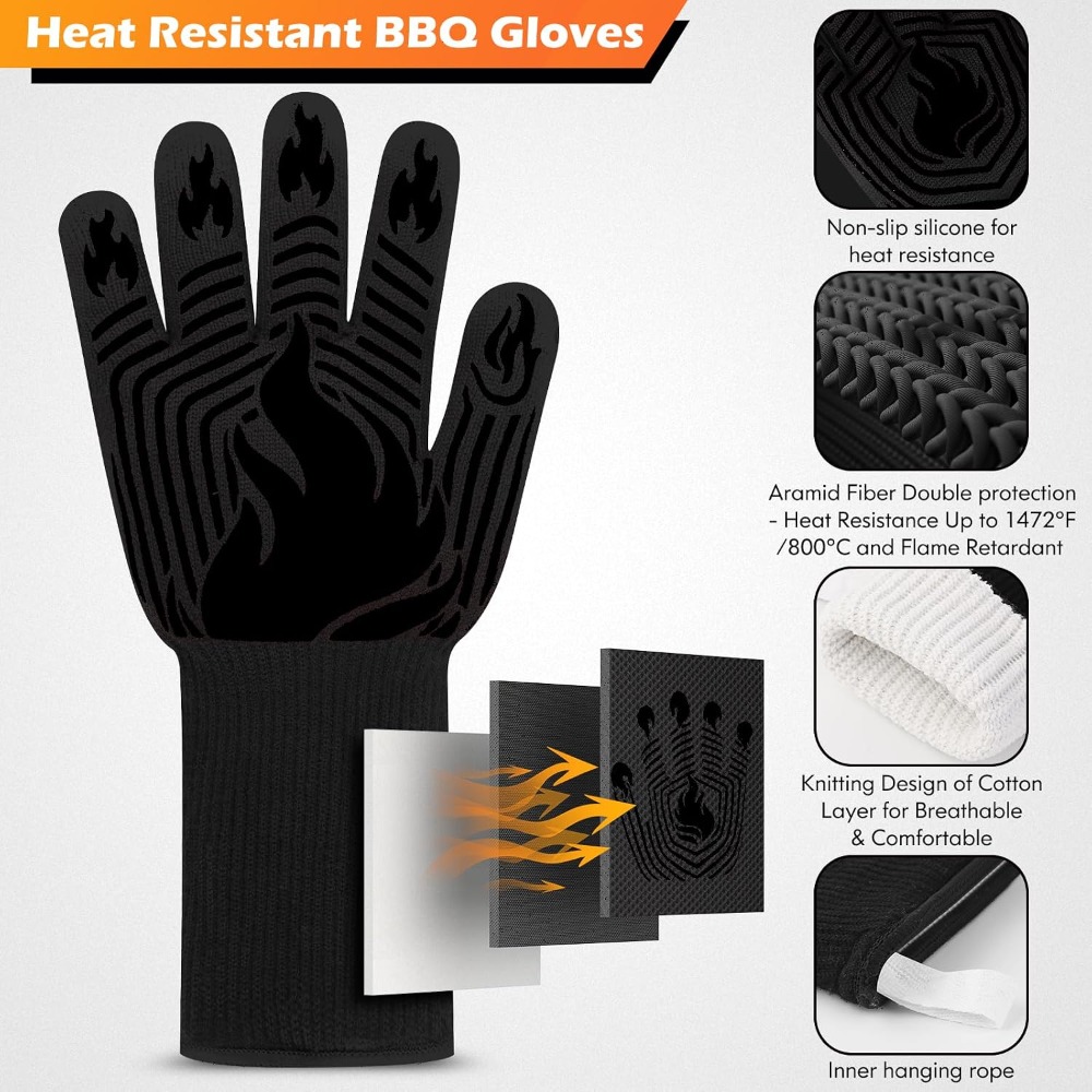 BBQ Gloves, 1472°F Heat Resist - огляд і ціна Camping Cooking