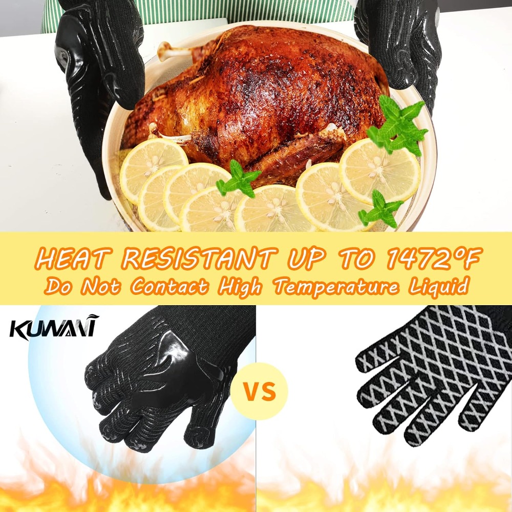 BBQ Gloves, 1472°F Heat Resist - огляд і ціна Camping Cooking